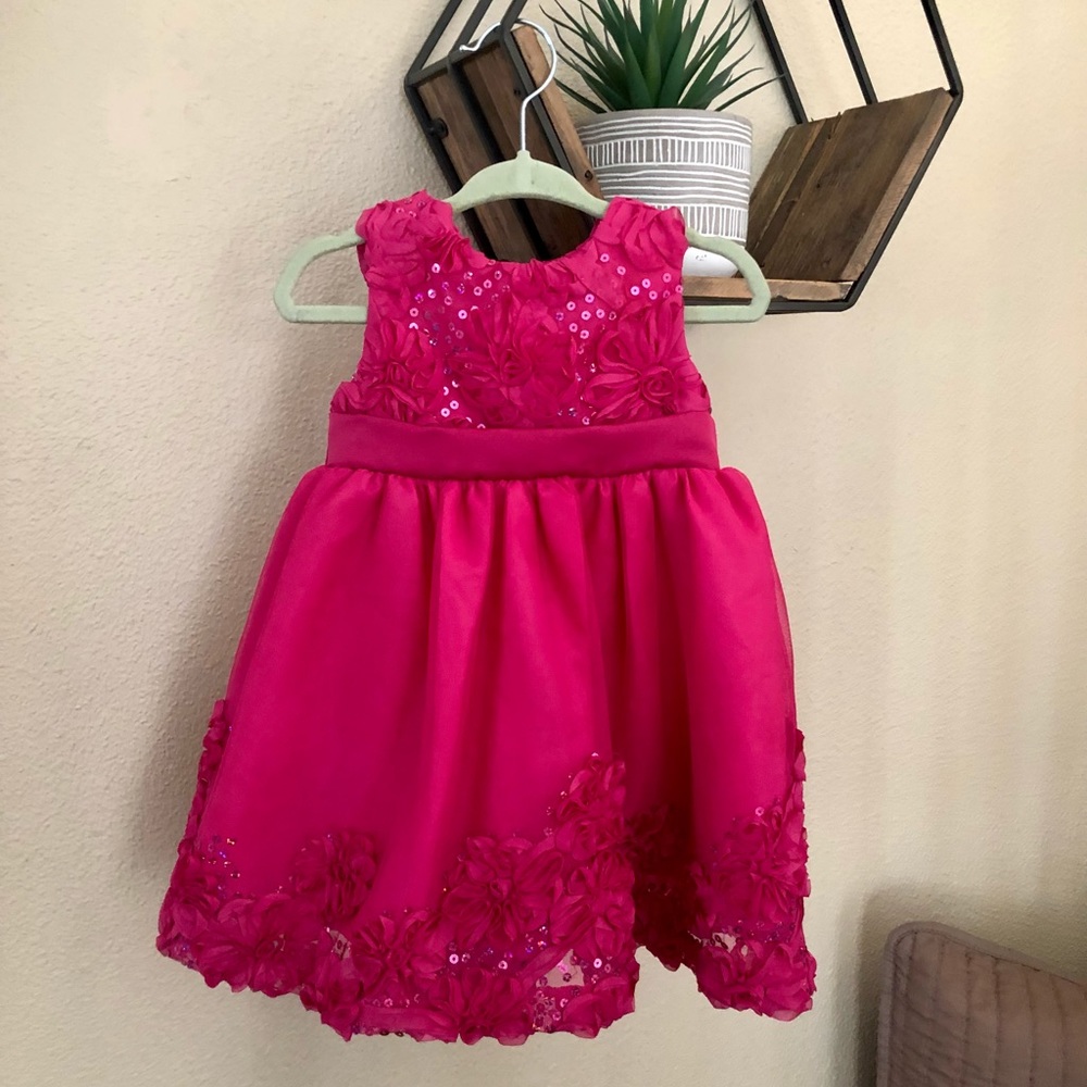 Beautiful Pink Party Holiday Dress Sz 12 mo